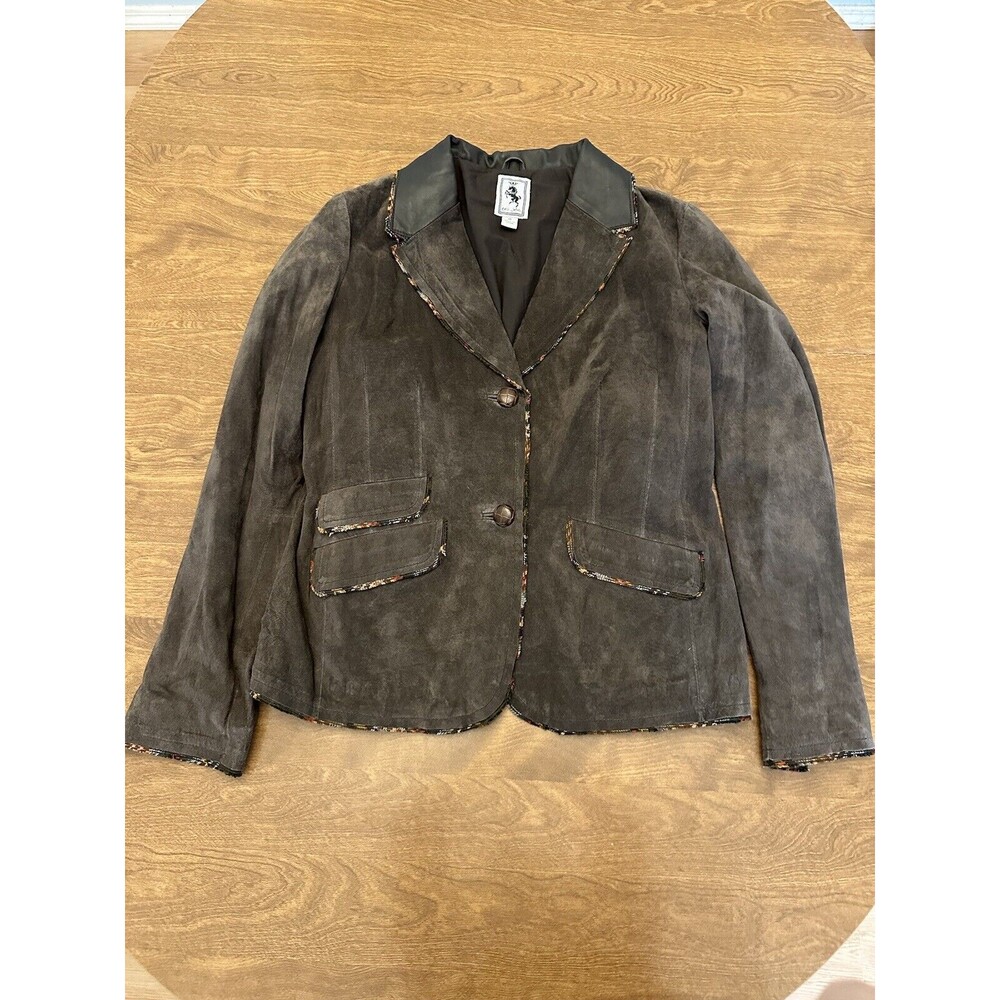 Tres Jolie Jacket Womens 10 Brown Suede Hippie Boho Coastal Chic Grandma